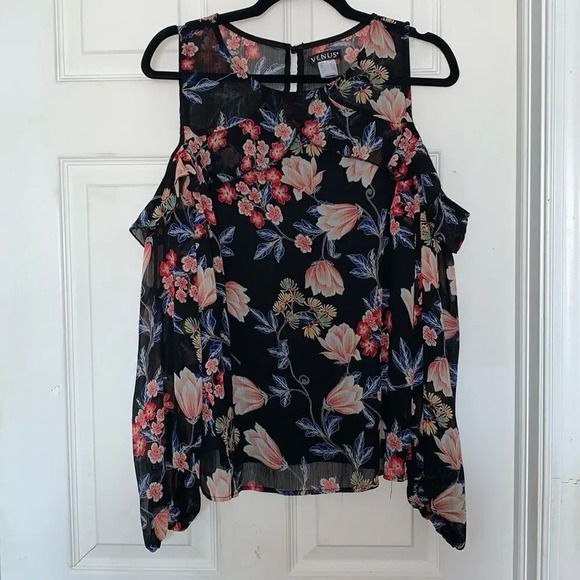 Venus Cold Shoulder Floral Top - Picture 1 of 5